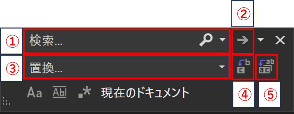 VisualStudioで置換する方法の説明